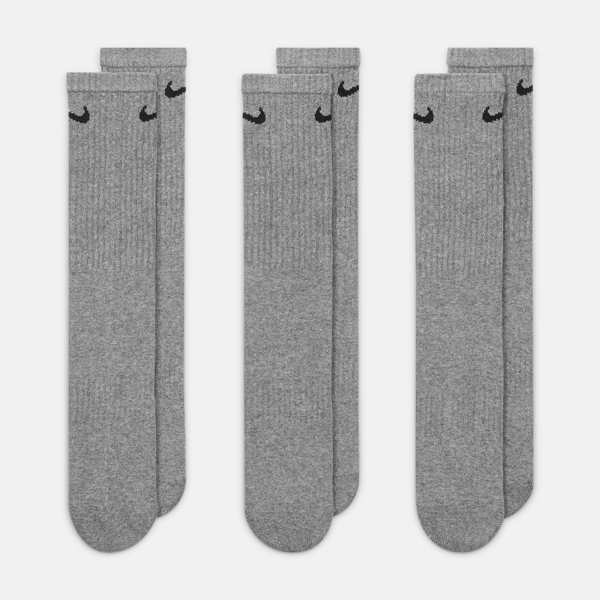 Nike Everyday Cushioned Carbon Grey Training Crew Socks (3-Pack)