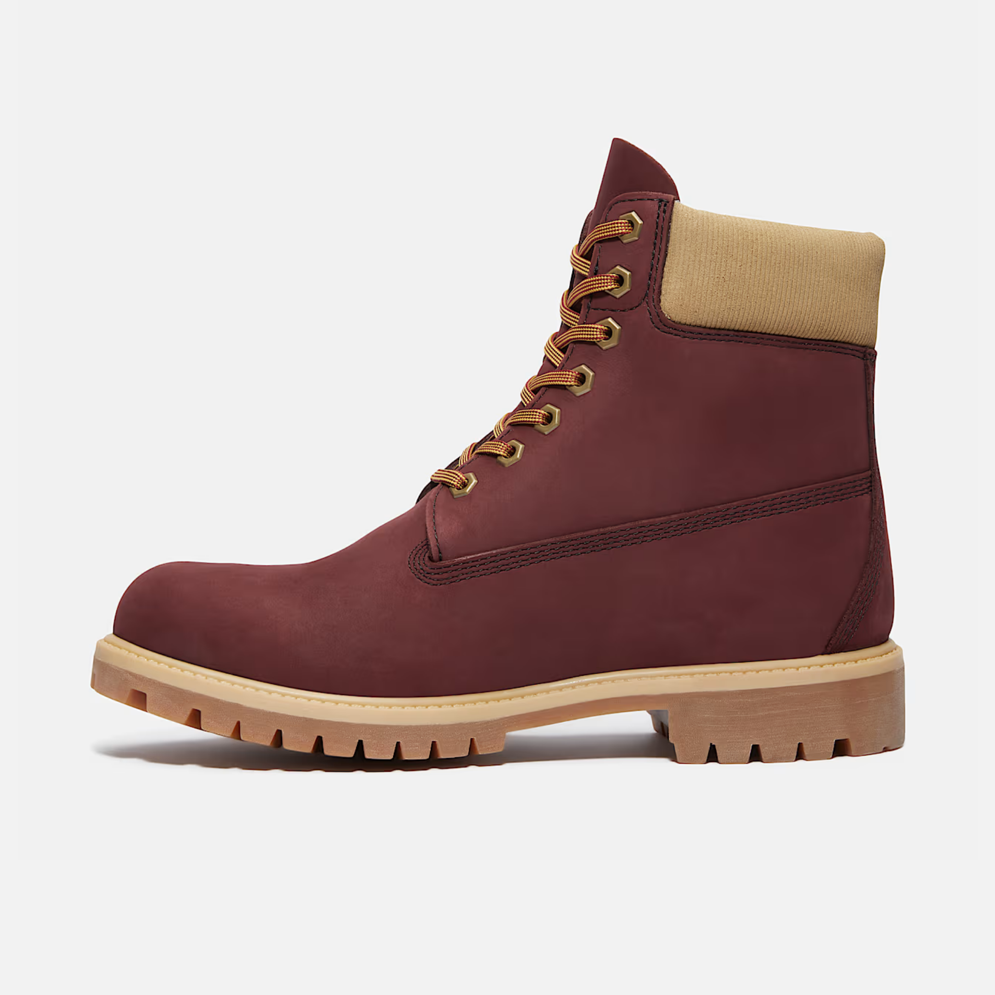 Timberland Premium 6-Inch Waterproof Burgundy Nubuck Boots