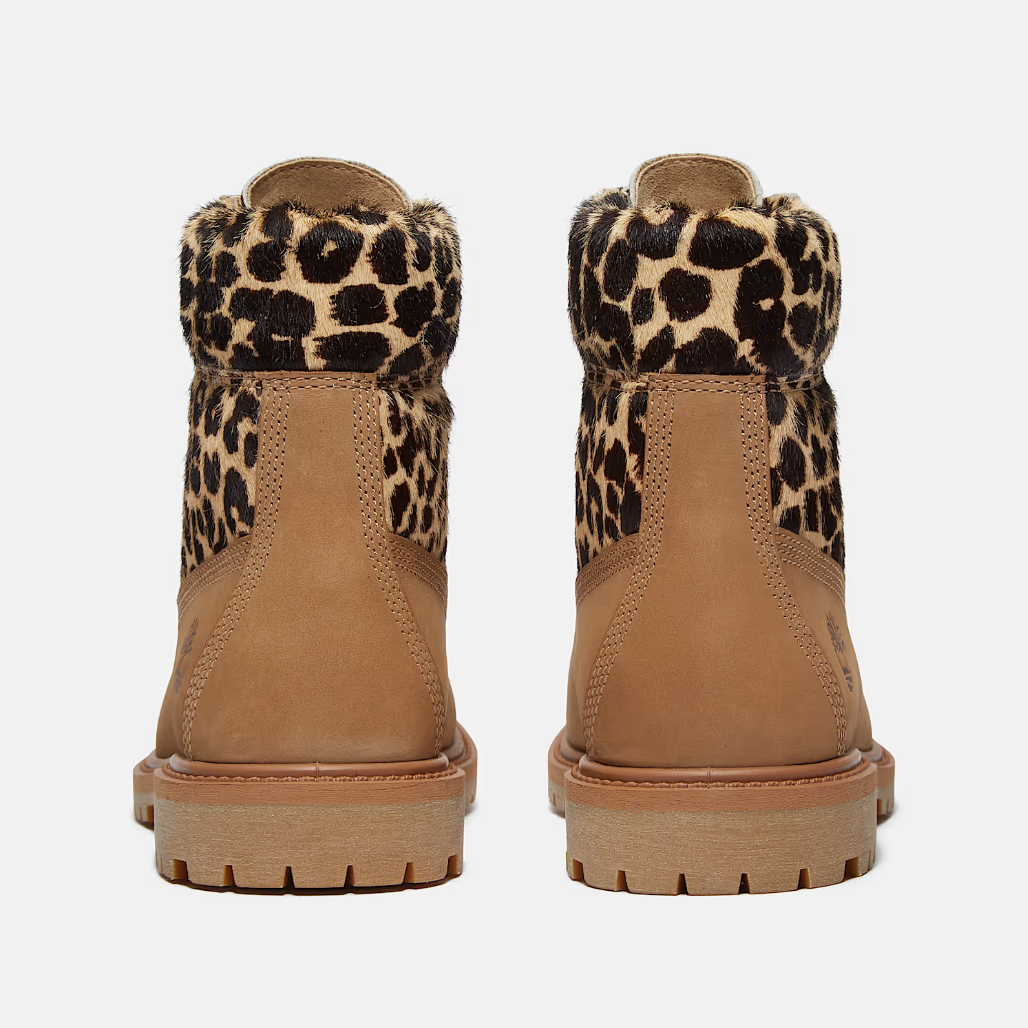 Timberland Women's Premium 6-Inch Leopard Print Beige Nubuck Boots