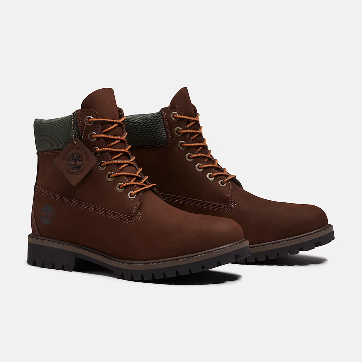 Timberland Heritage 6-Inch Waterproof Dark Brown Nubuck Gold Boots