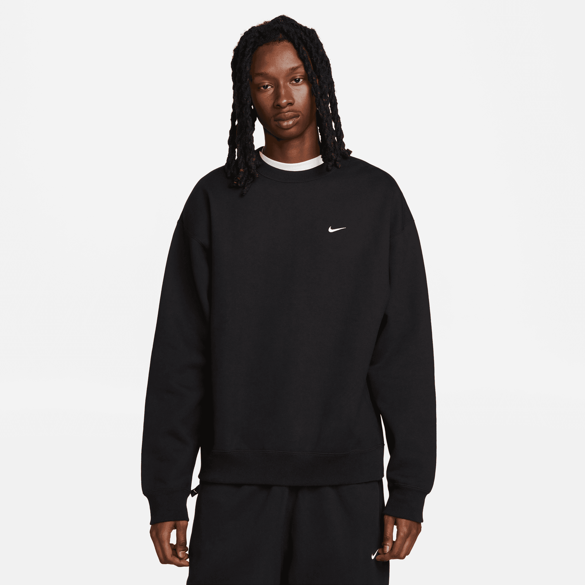 Nike air fleece 2024 crew sweatshirt black