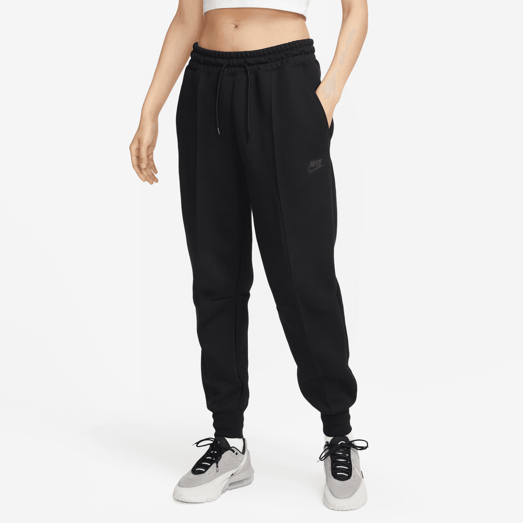 Nike Sportswear Women's Tech Fleece Black Mid Rise Joggers