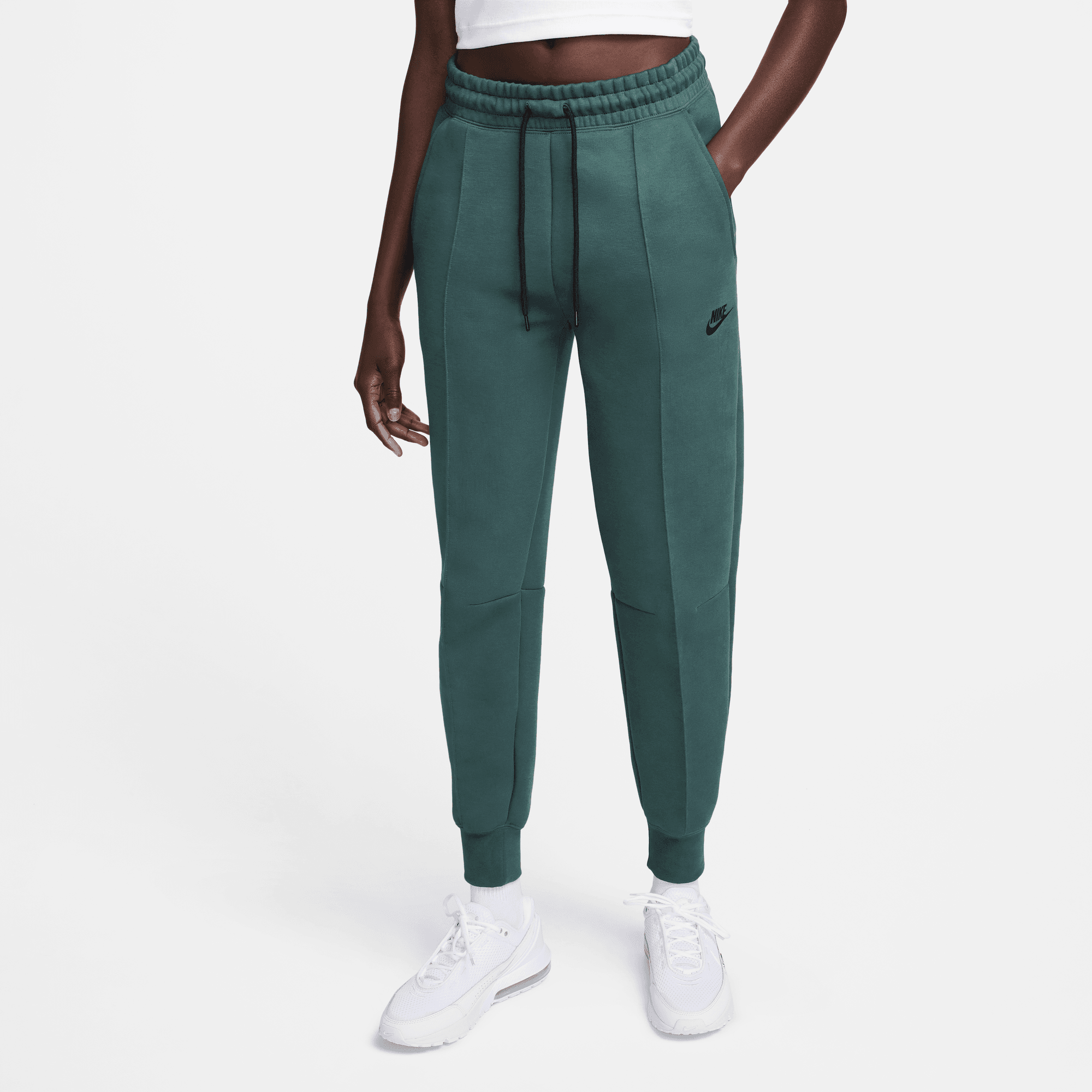 Nike Sportswear Women's Tech Fleece Deep Jungle Green Mid-Rise Joggers