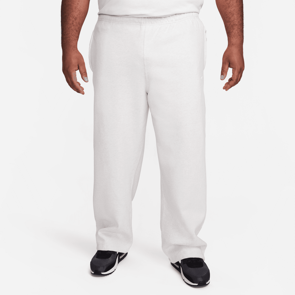 Nike Solo Swoosh White Open Hem Fleece Pants