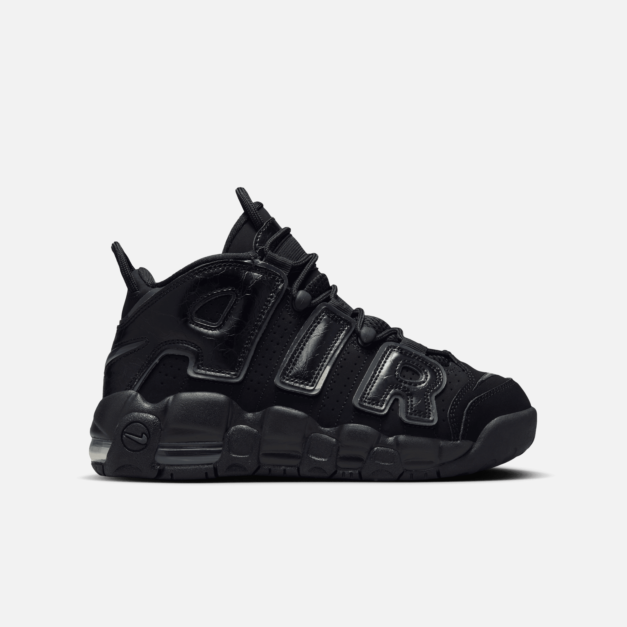 Nike Big Kids Air More Uptempo Triple Black GS