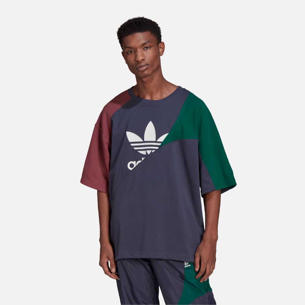 Adidas Adicolor Coloblock T-Shirt Navy Green - Puffer Reds