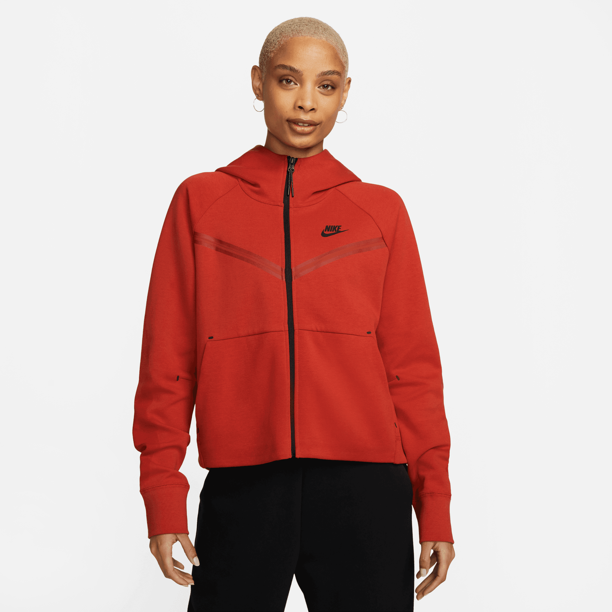 Nike Sportswear Tech Fleece Windrunner Women's Red Hoodie – Puffer