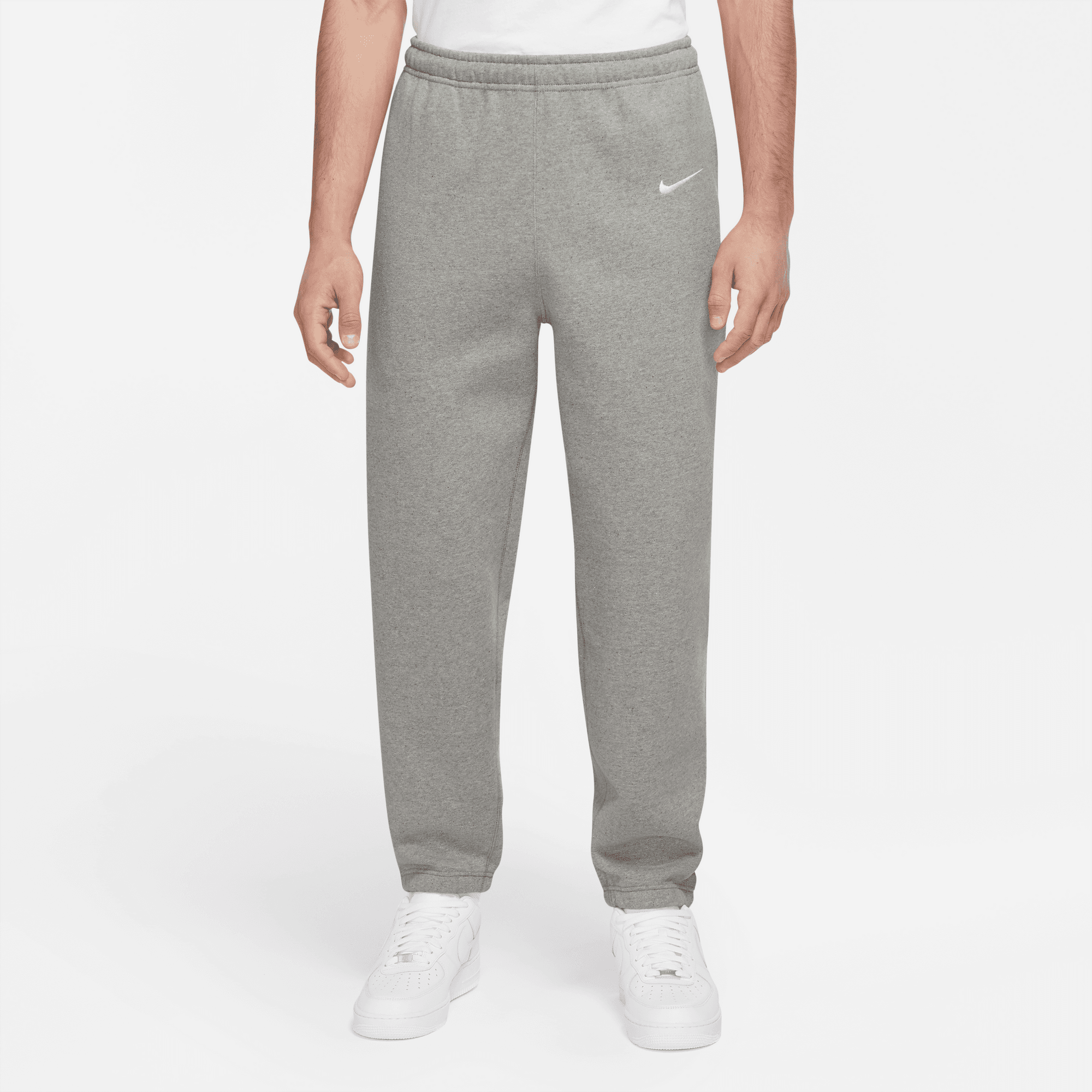 Nike Solo Swoosh Grey Sweatpants - Puffer Reds