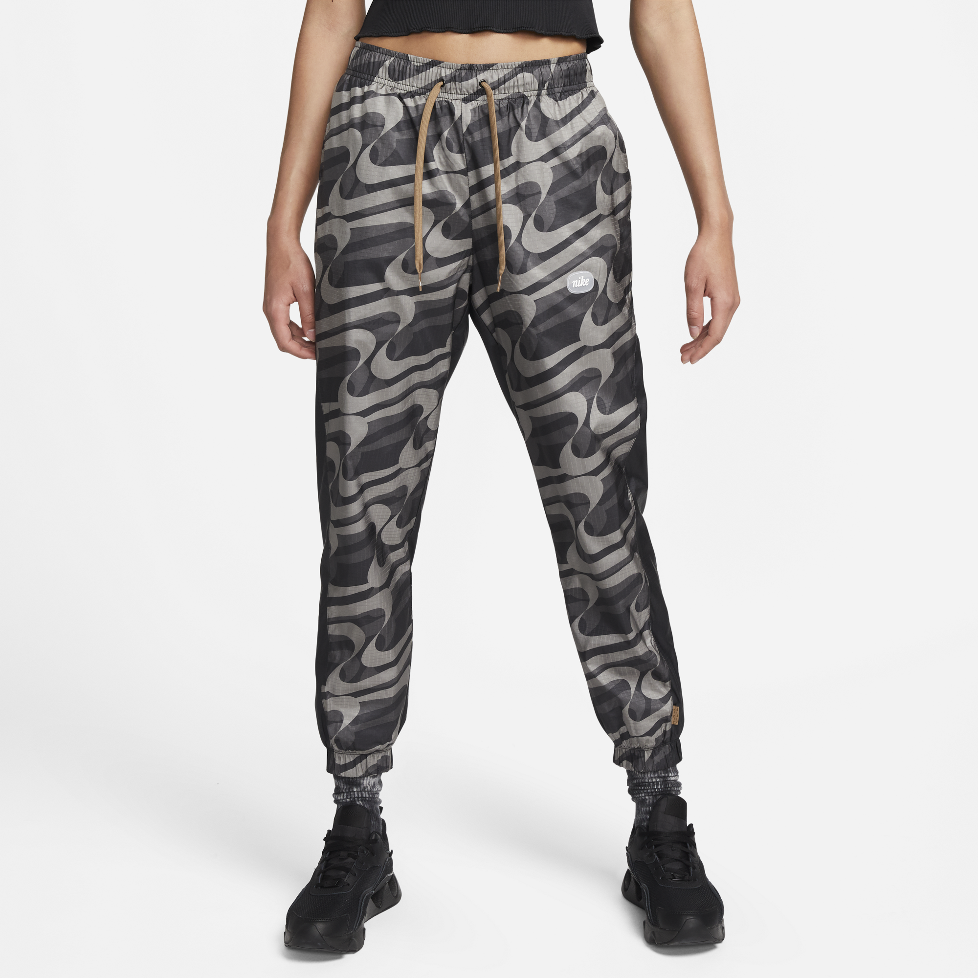Nike Sportswear Icon Clash Women s Woven Allover Print Black Pants