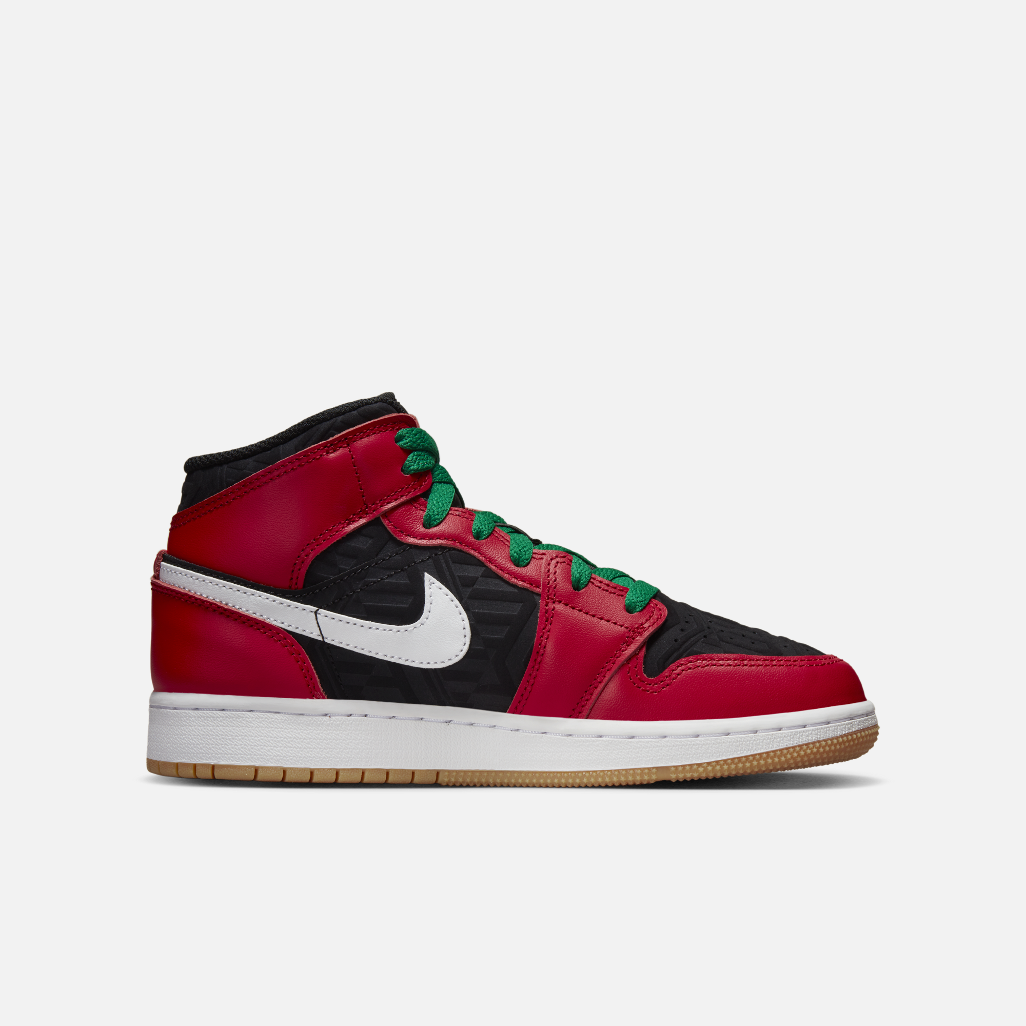 Air Jordan 1 Mid SE (GS) 'Christmas' – Puffer Reds