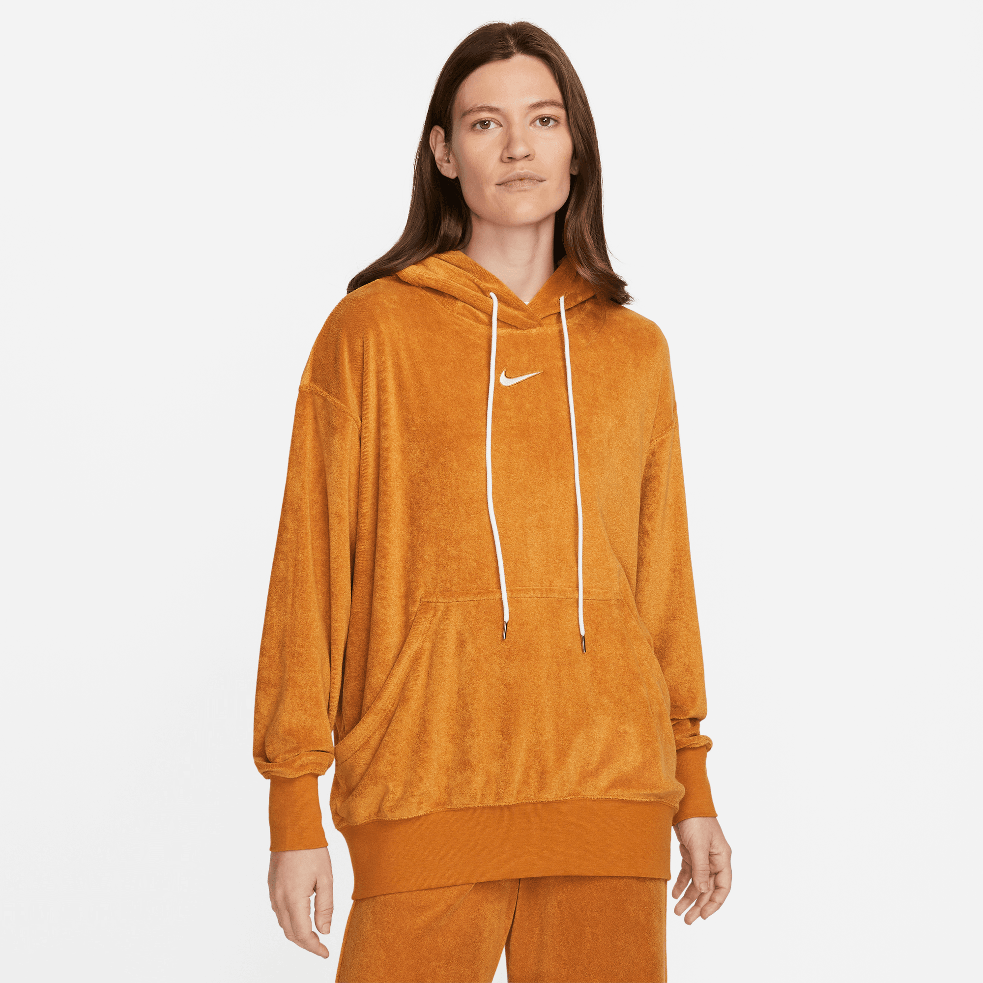 Nike Sportswear Women's Oversized Terry Pullover Yellow Hoodie