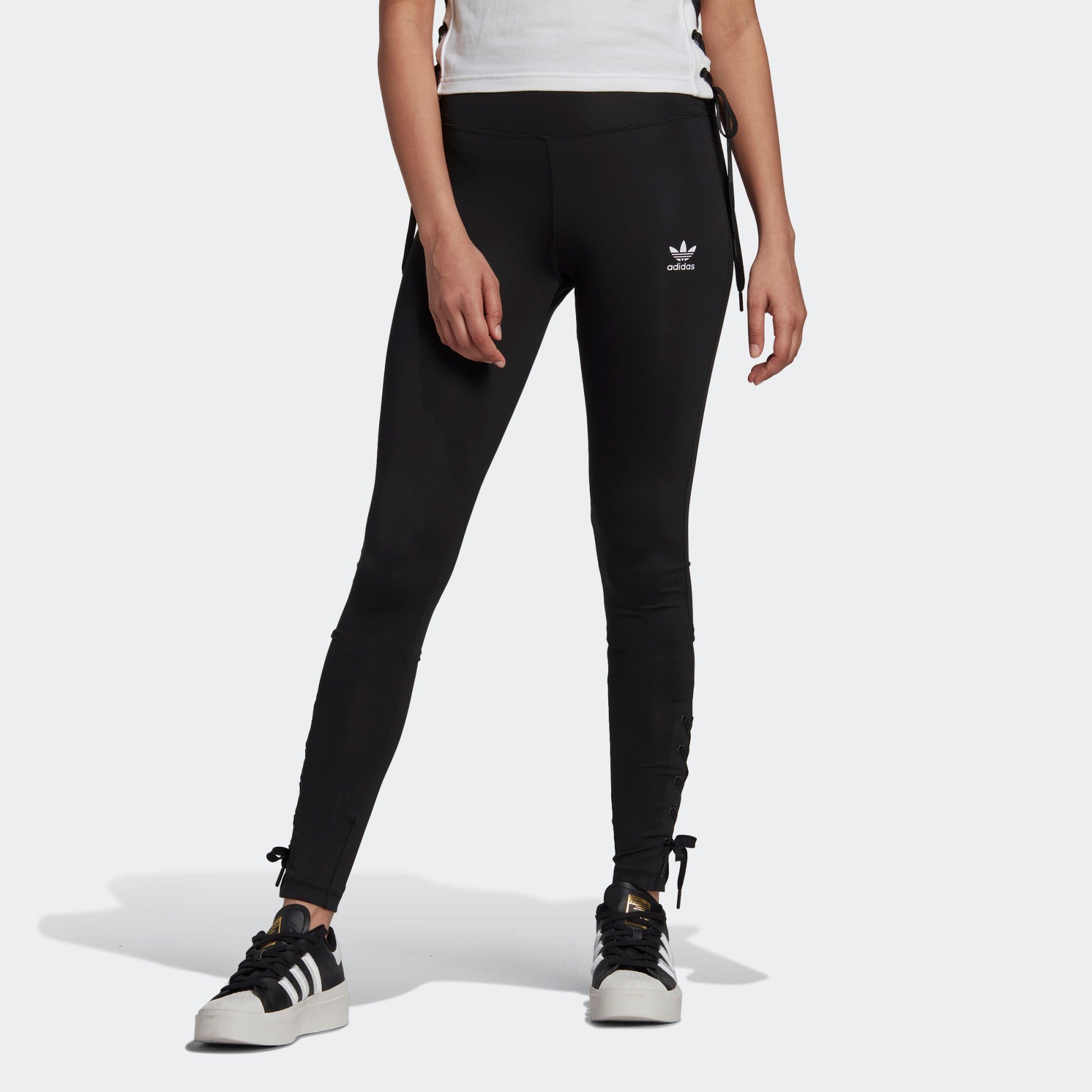 Adidas Women's Criss Cross Legging Black (Plus Size) - Puffer Reds
