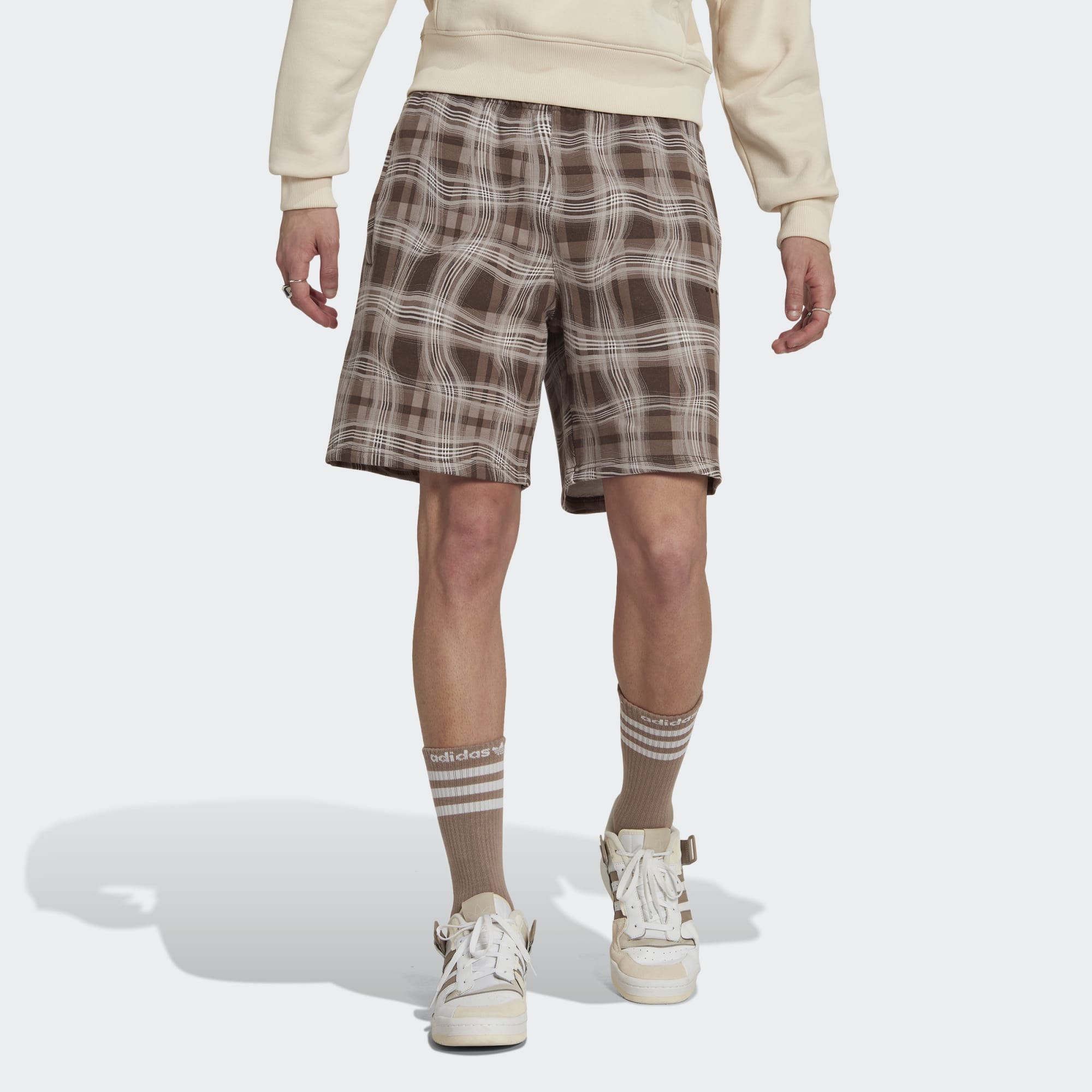 Adidas AOP Plaid Short Chalky Reds - Brown Puffer
