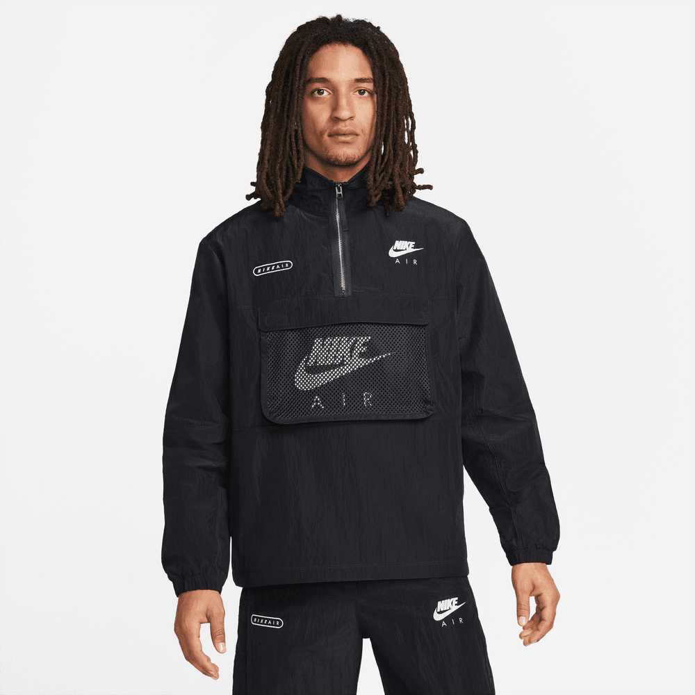 Nike Men's Woven Pullover Lined Jacket Black - Puffer Reds