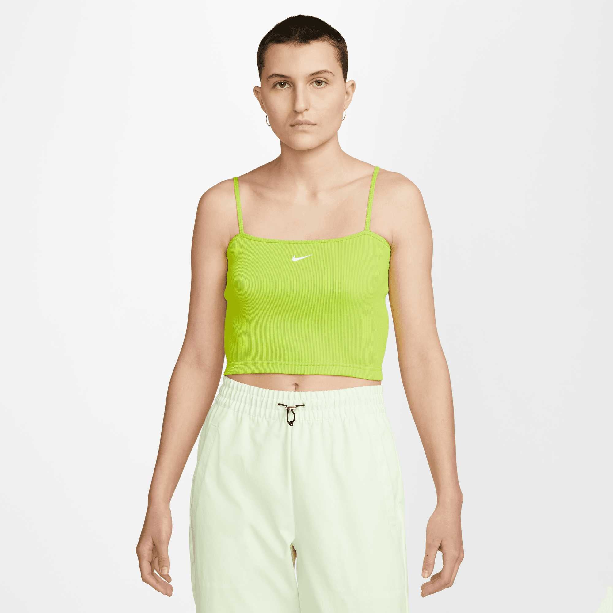 Nike Sportswear Essential Atomic Green Ribbed Crop Top Nike