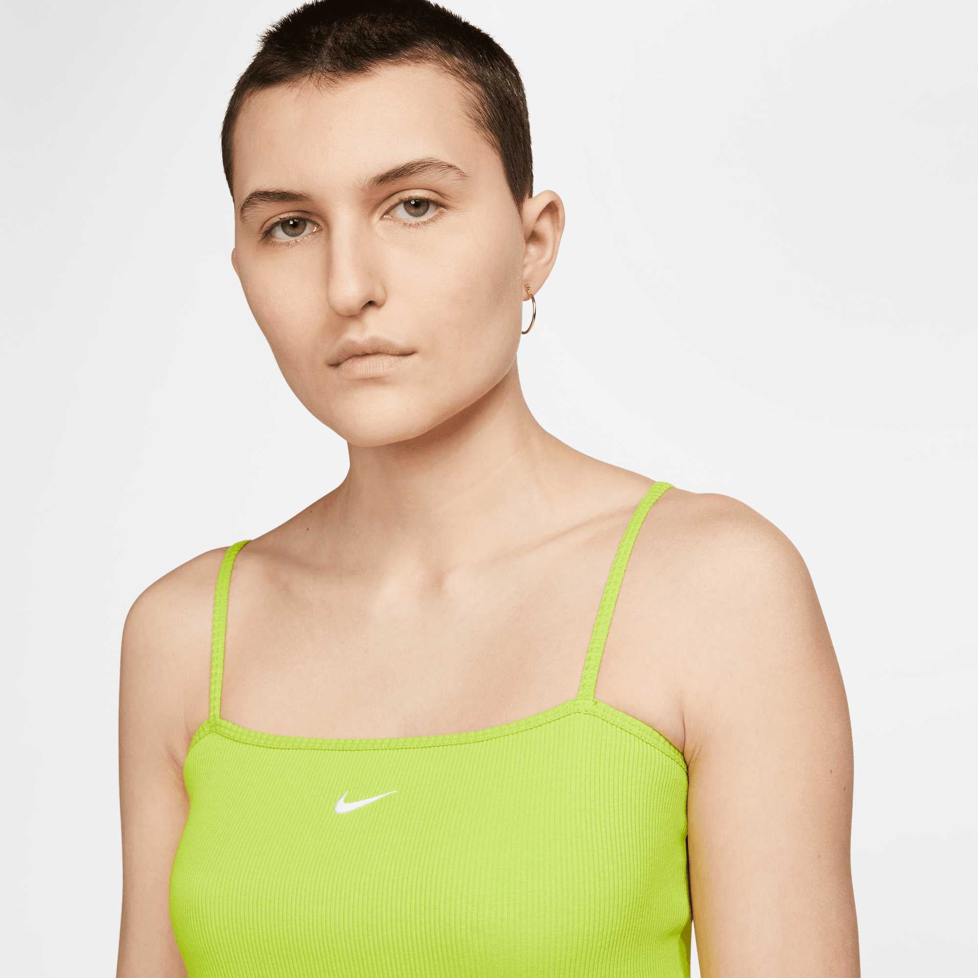 Nike Sportswear Essential Atomic Green Ribbed Crop Top Nike