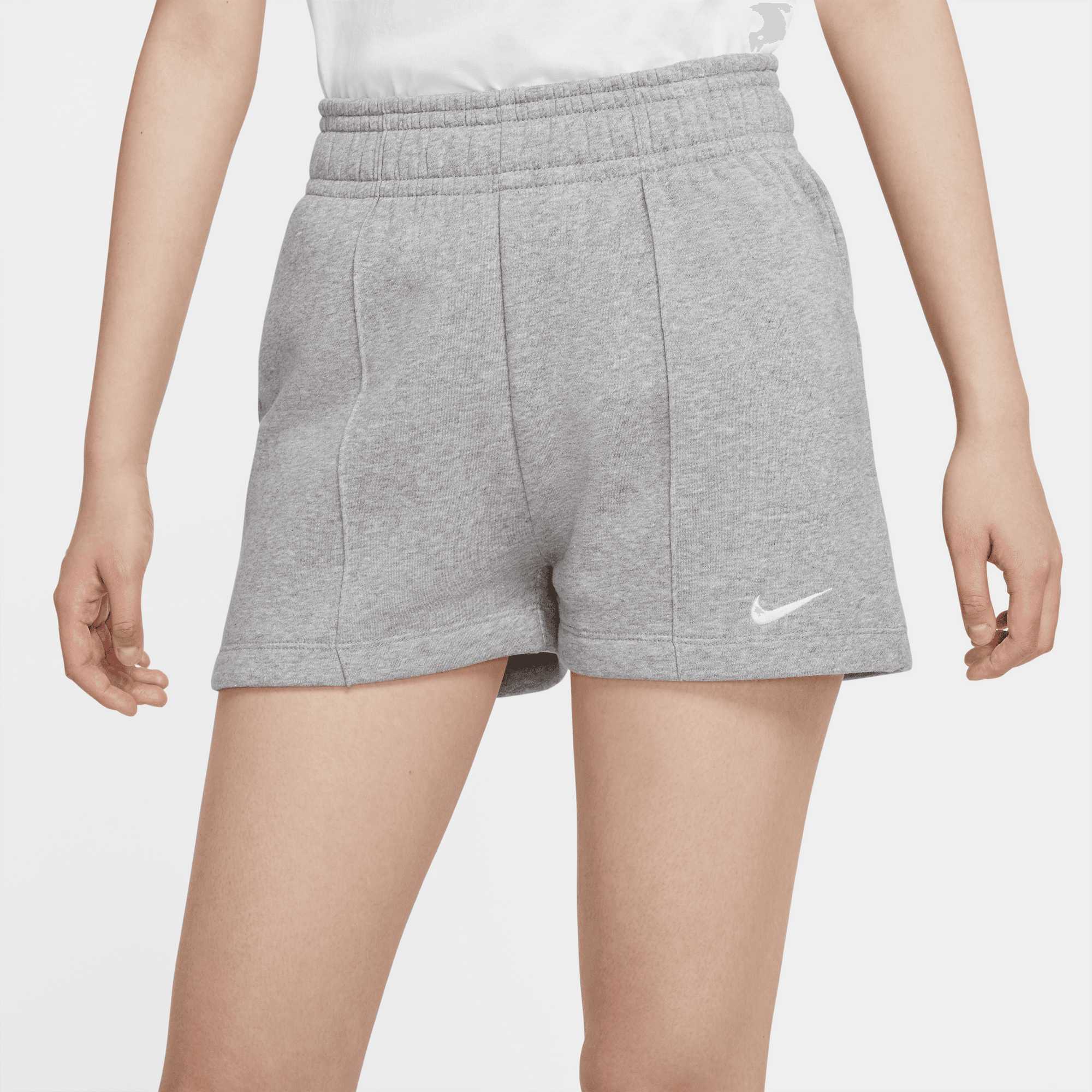 Nike Sportswear Women's Grey Fleece Shorts - Puffer Reds