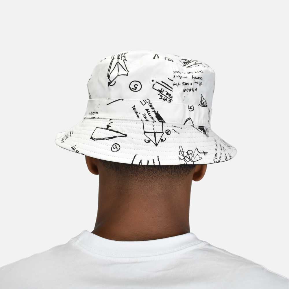 Paper Planes Reversible Bucket Hat Black Sketch Paper Planes