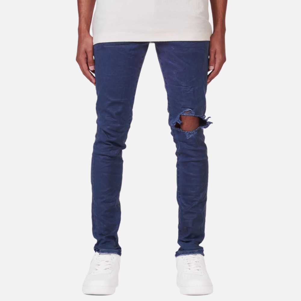 Purple Brand Contrast Stitch Jean Deep Blue Purple Brand