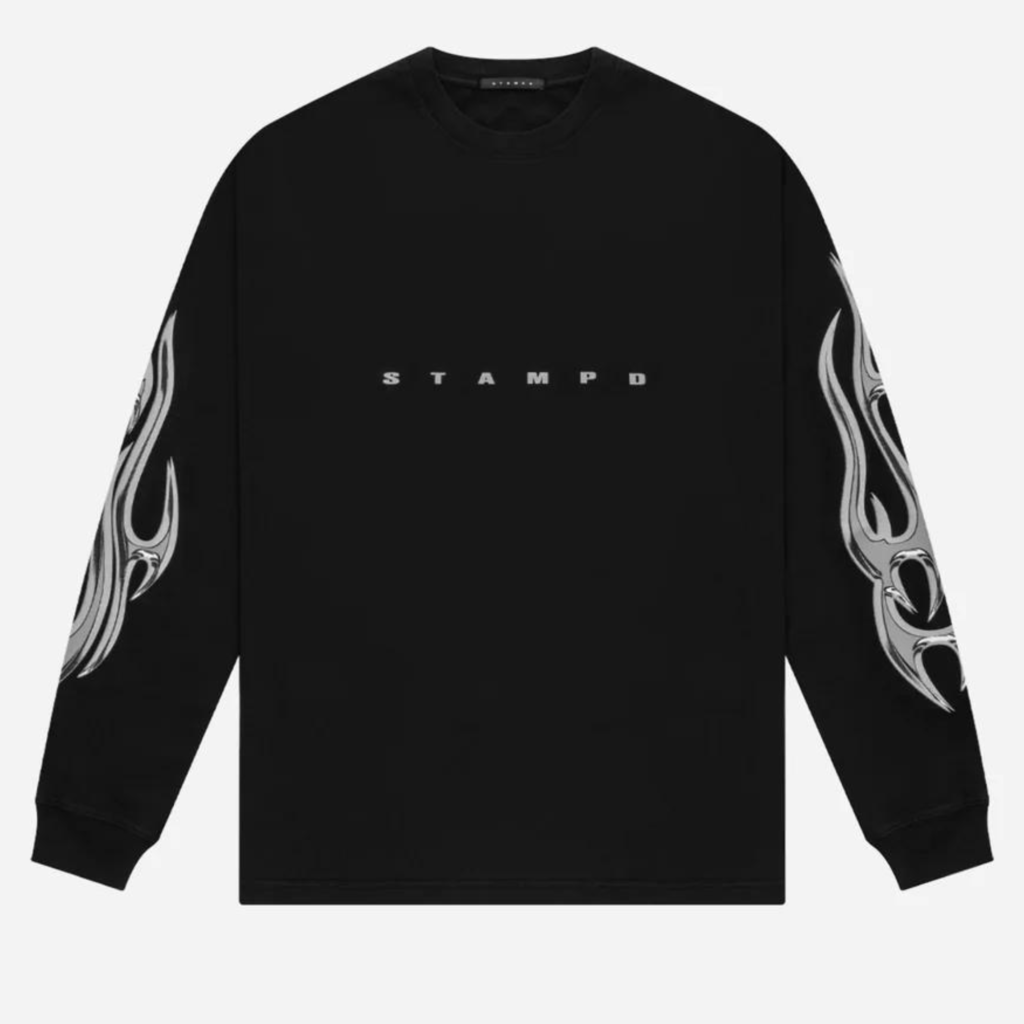 Stampd Chrome Flame Long Sleeve Relaxed T-Shirt – Puffer Reds