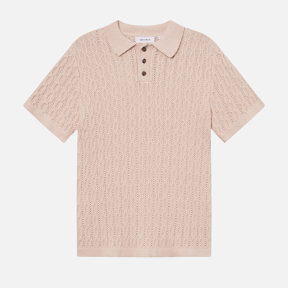 Les Deux Ivory Garrett Knitted Polo Shirt