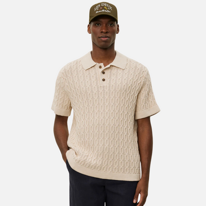 Les Deux Ivory Garrett Knitted Polo Shirt