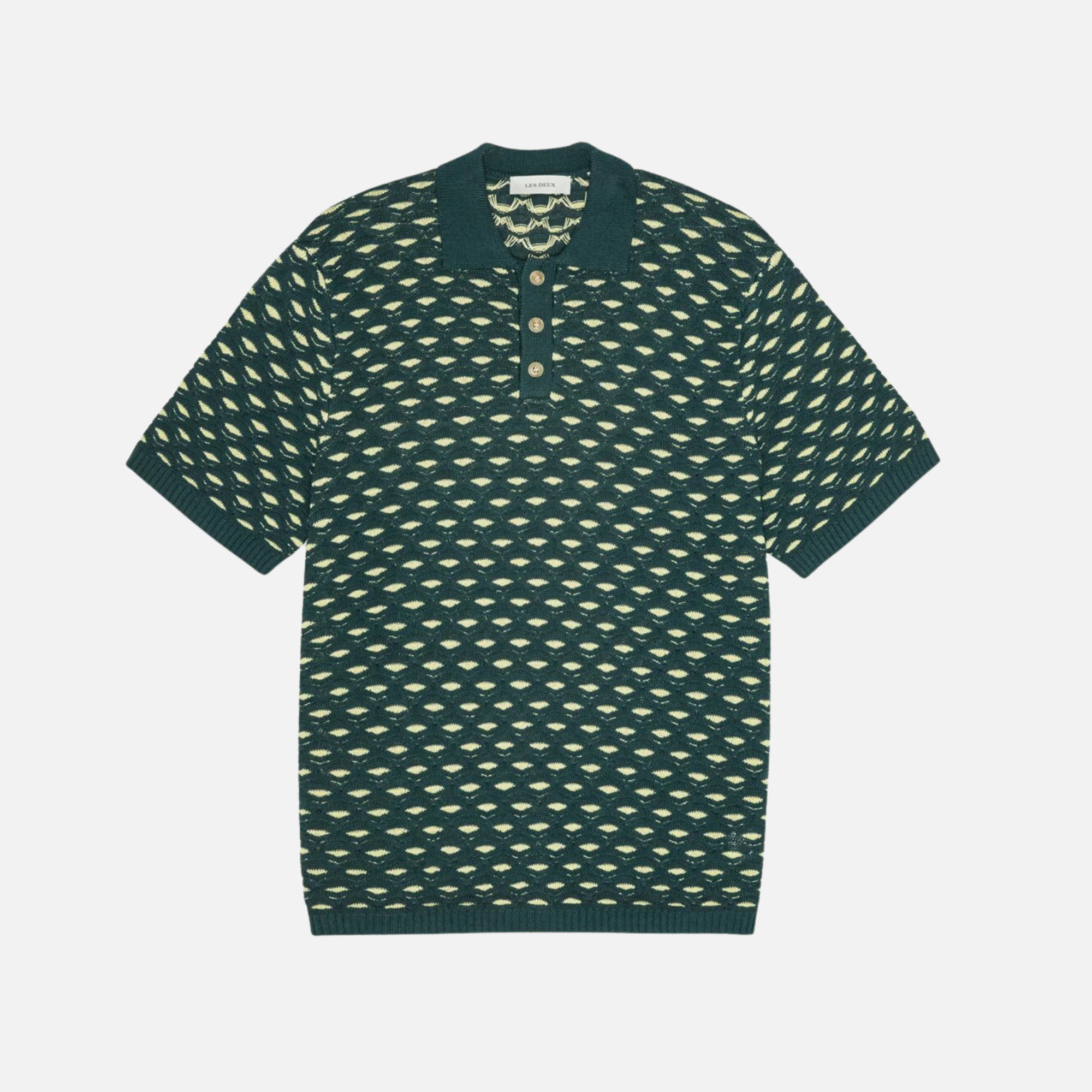 Les Deux Sea Moss Green Esmay Shell Knitted Polo