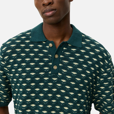 Les Deux Sea Moss Green Esmay Shell Knitted Polo