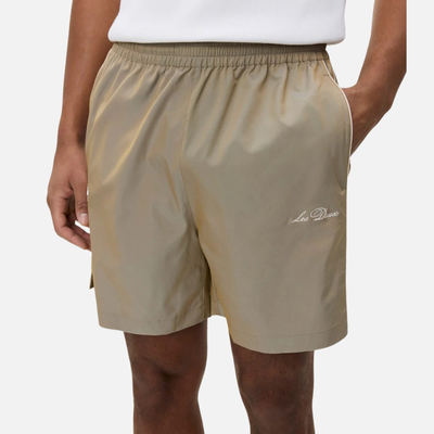 Les Deux Oak Sand Smith Shiny Track Shorts