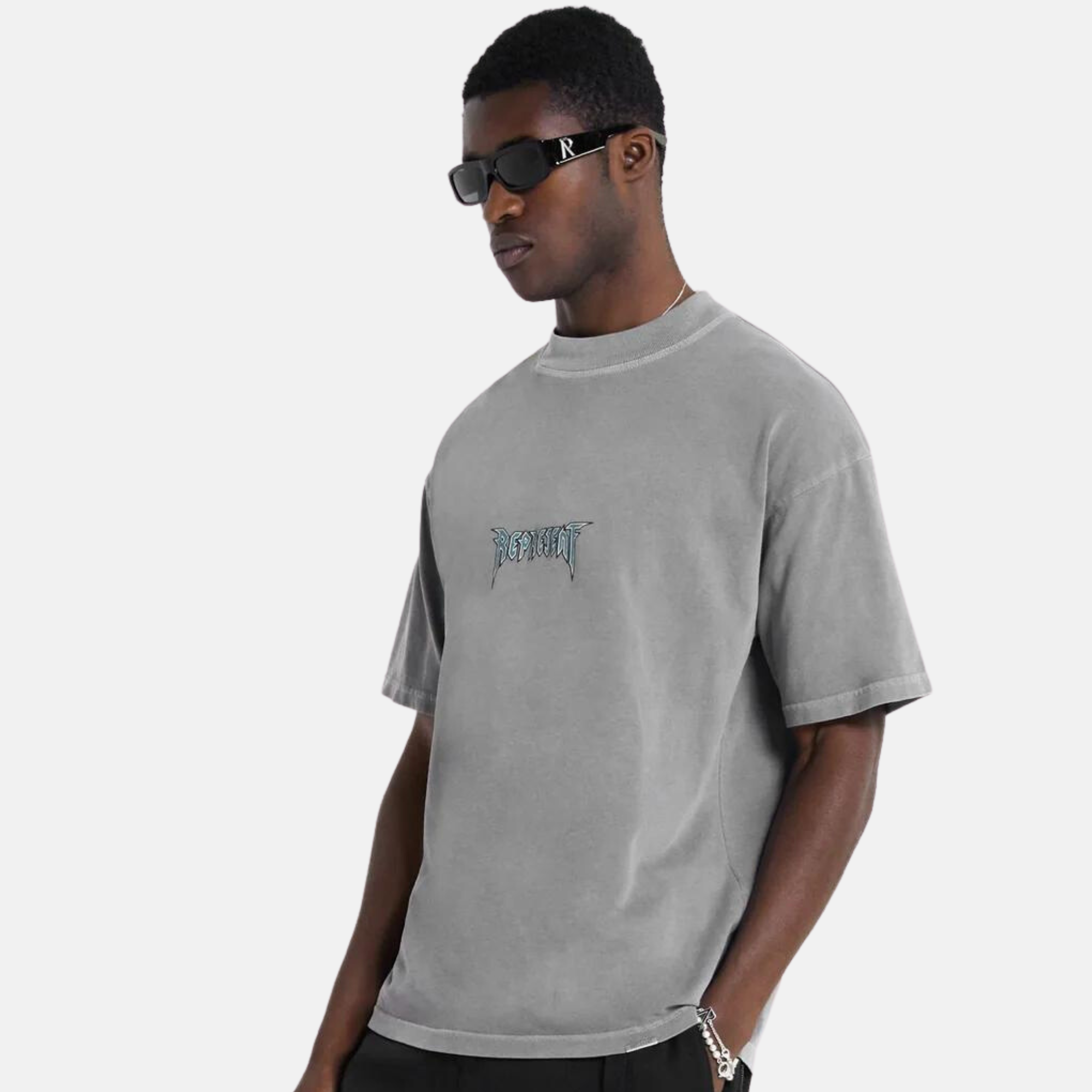 Represent 'Rock Logo' Ultimate Grey T-Shirt – Puffer Reds