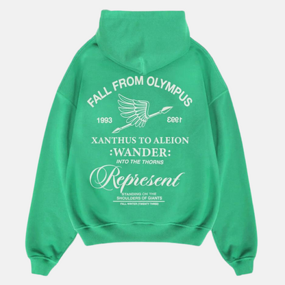 Represent 'Fall From Olympus' Island Green Hoodie