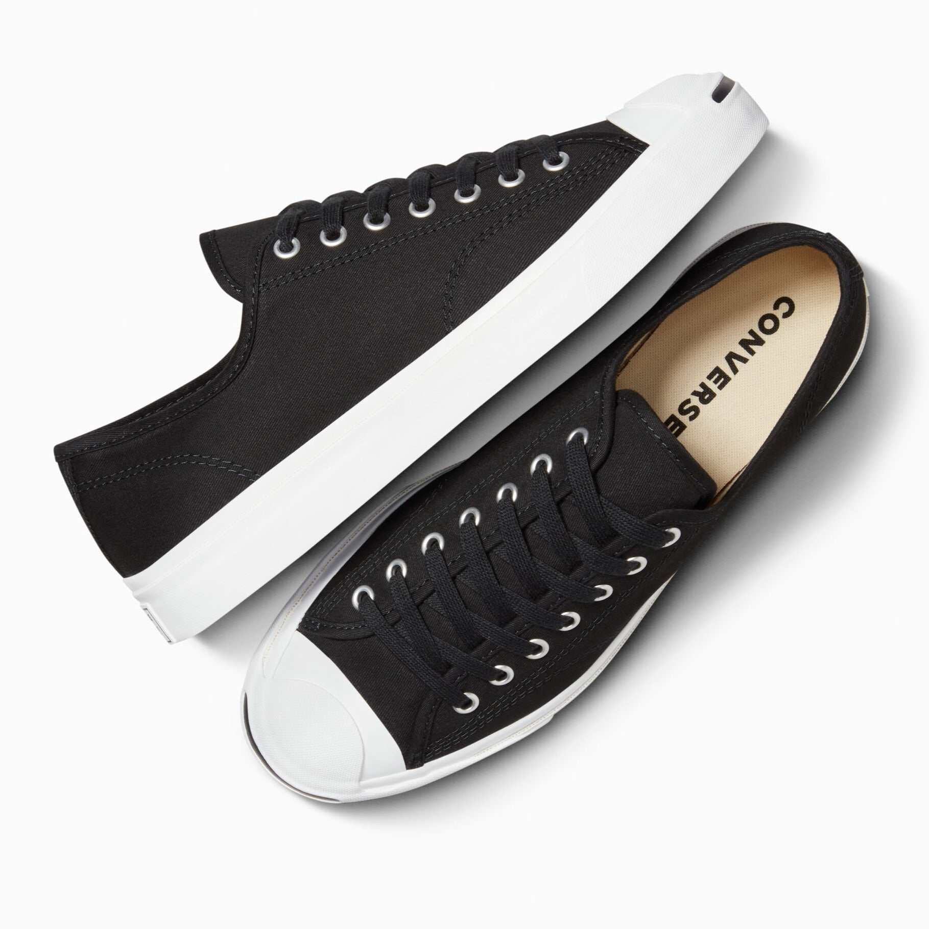 Converse Jack Purcell Canvas Low Black Puffer Reds