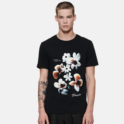 Purple Brand Black Label 'Flowers' T-Shirt