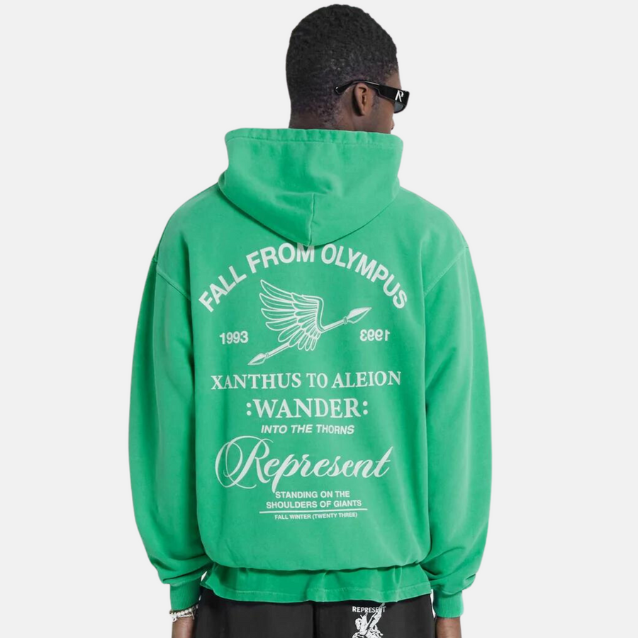 Represent 'Fall From Olympus' Island Green Hoodie