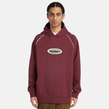 Timberland Oval Logo Burgundy Hoodie Puffer Reds