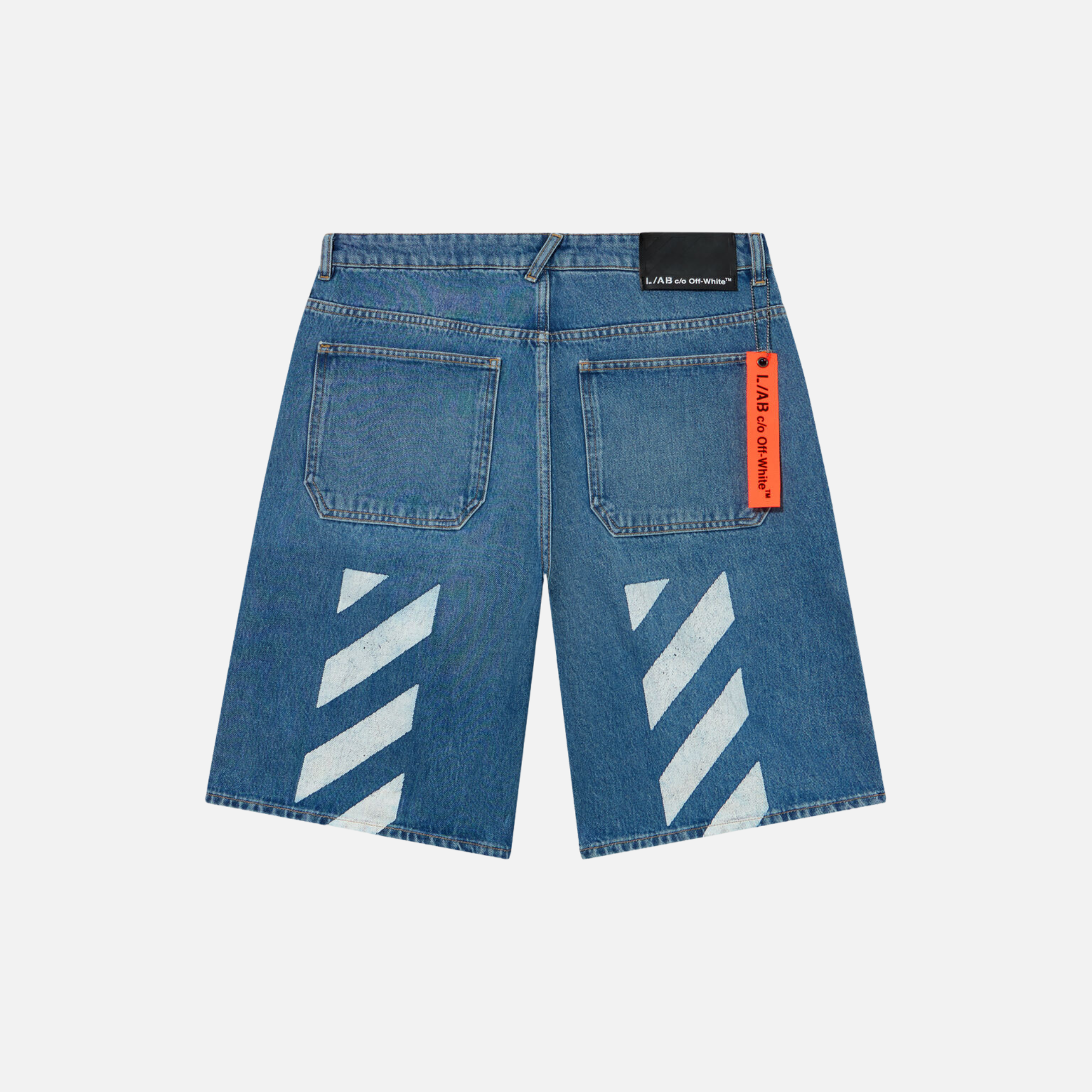 Off White Steel Indigo Diag Shorts