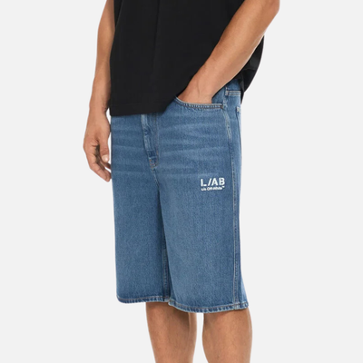 Off White Steel Indigo Diag Shorts