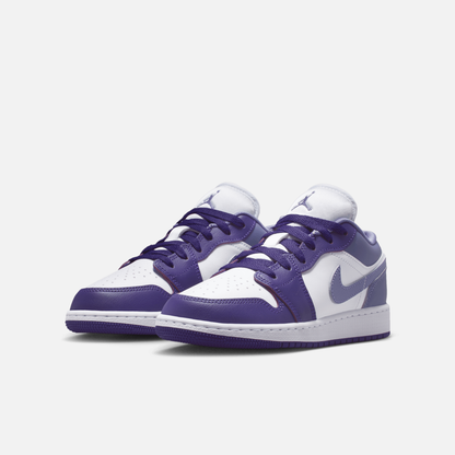 Air Jordan Big Kids' 1 Low Court Purple White Dusty Amethyst (GS)