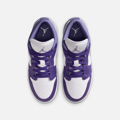 Air Jordan Big Kids' 1 Low Court Purple White Dusty Amethyst (GS)