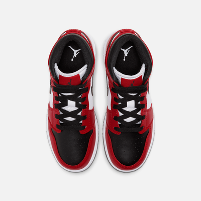 Air Jordan Big Kids' 1 Mid Chicago Black Toe (GS)
