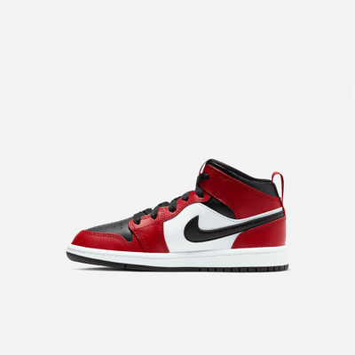 Air Jordan Kids' 1 Mid Chicago Black Toe (PS)