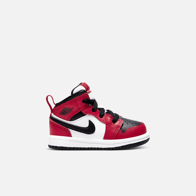 Air Jordan Kids' 1 Mid Chicago Black Toe (TD)