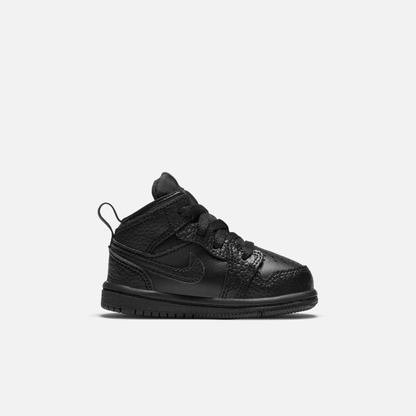 Air Jordan Kids' Mid 1 Triple Black (TD)