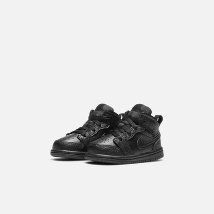 Air Jordan Kids' Mid 1 Triple Black (TD)