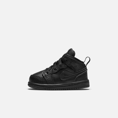 Air Jordan Kids' Mid 1 Triple Black (TD)