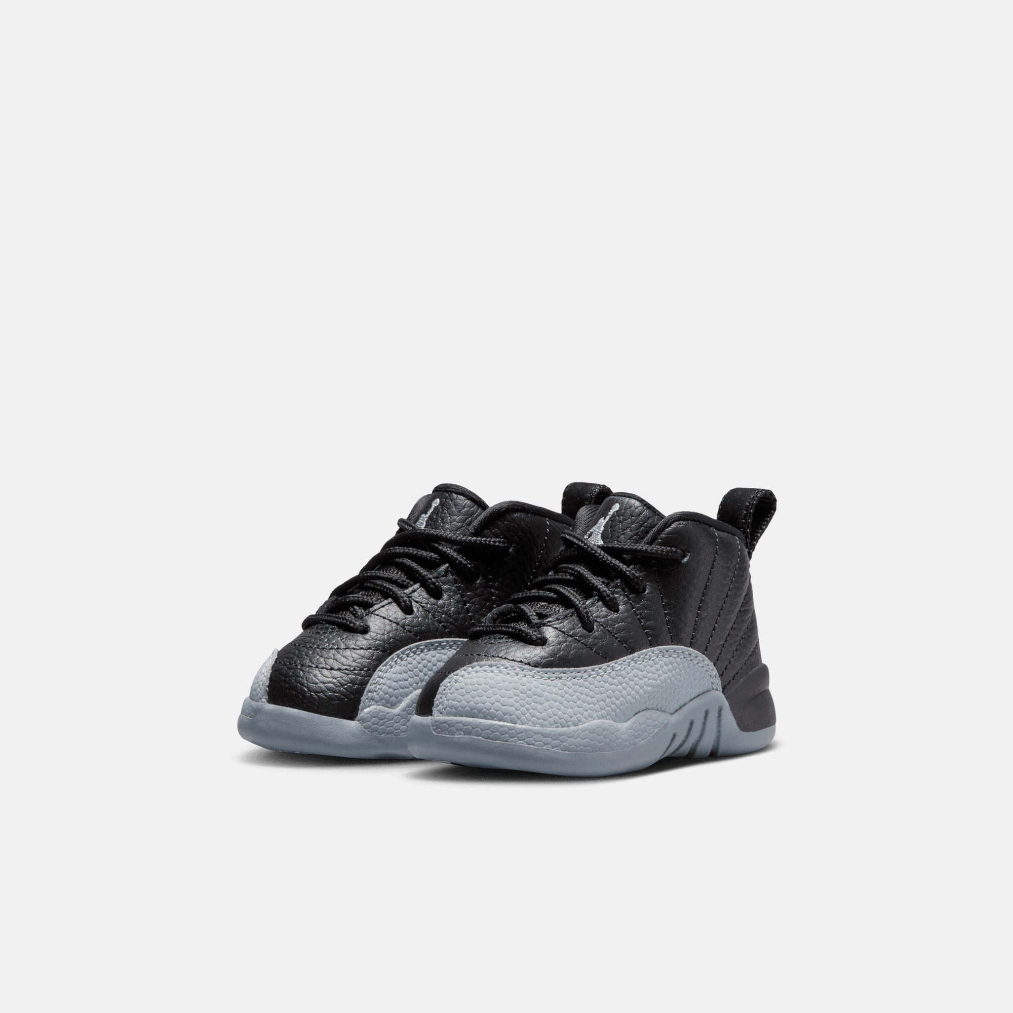 Air Jordan Kids' 12 Retro Black and Wolf Grey (TD)