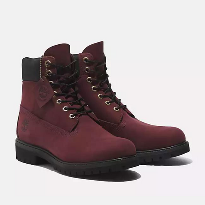 Timberland Premium 6-Inch Waterproof Burgundy Boots