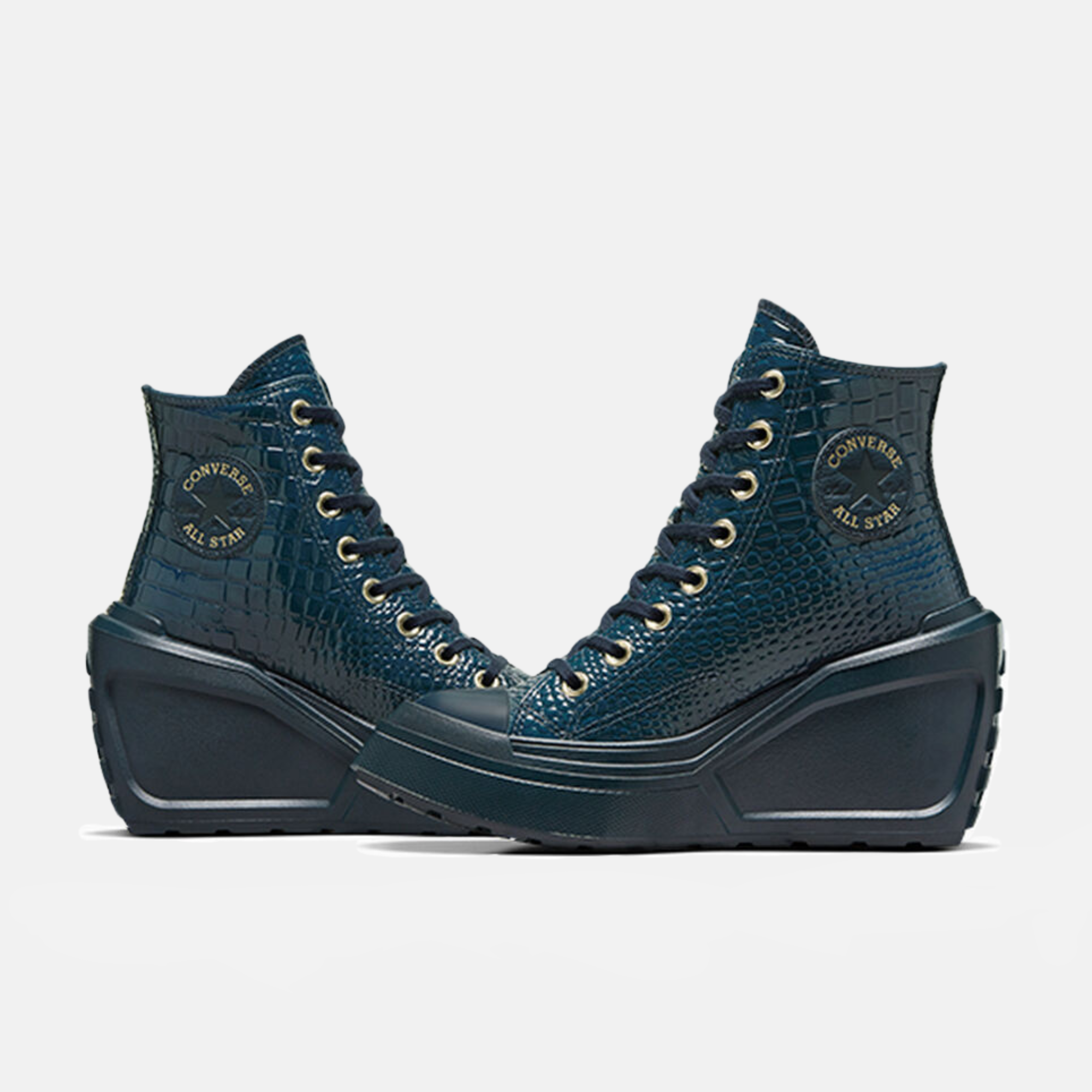 Converse Women s Chuck 70 de Luxe Wedge Platform Dark Blue Leather 6