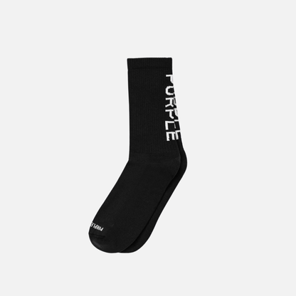 Purple Brand Black Cotton Crew Socks (1 Pack)
