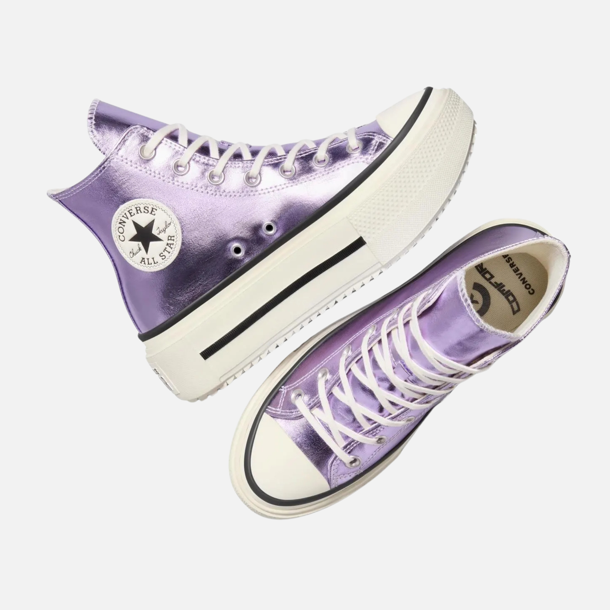 Converse Chuck Taylor All Star Lift Double Stack Hi Metallic Lilac
